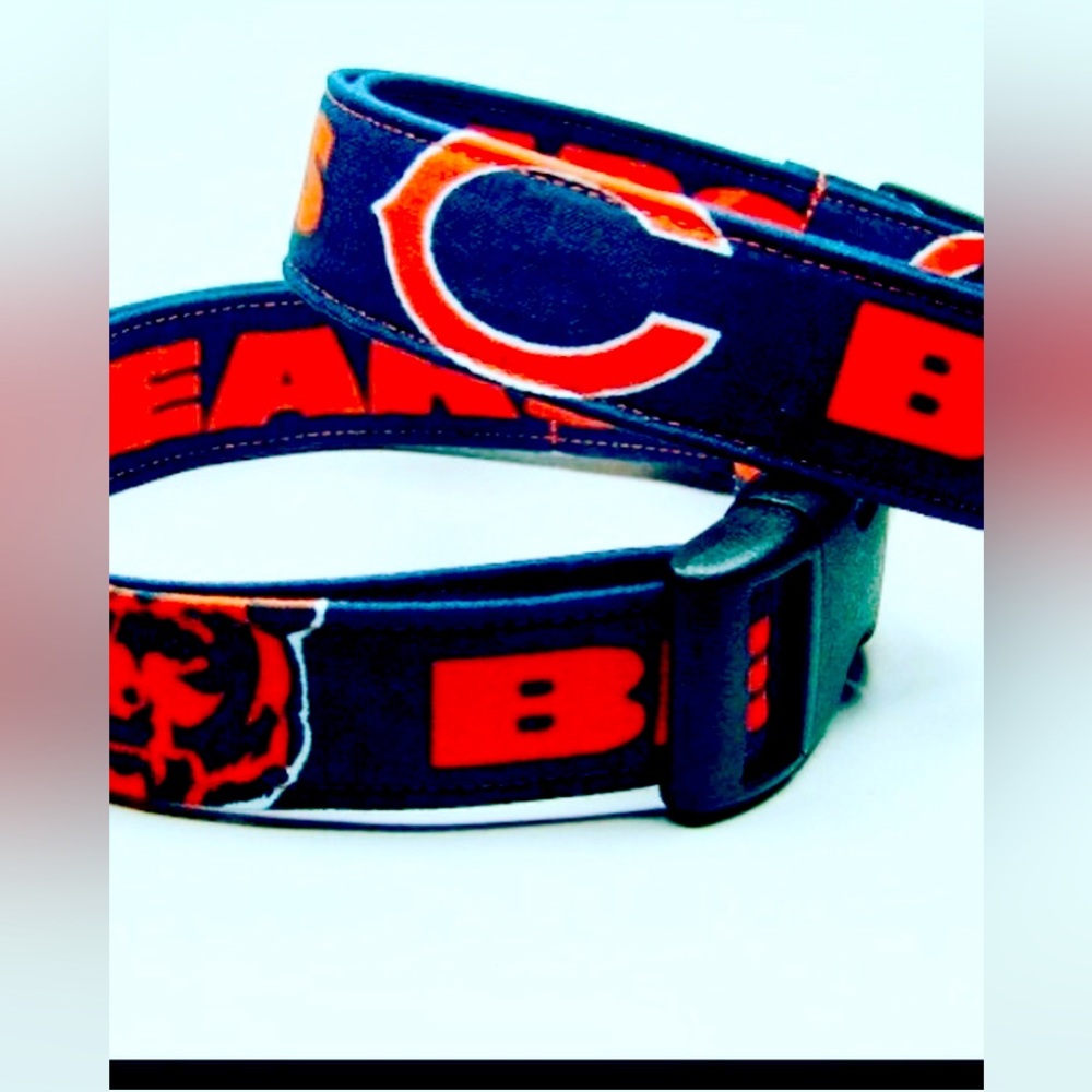 I’m selling my handmade dog collars. Chicago Bears !  Dress your doggie up